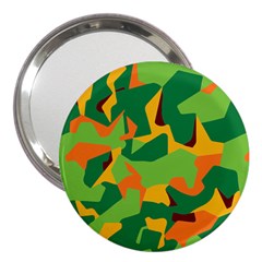 Initial Camouflage Green Orange Yellow 3  Handbag Mirrors by Mariart