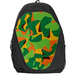 Initial Camouflage Green Orange Yellow Backpack Bag by Mariart