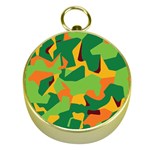 Initial Camouflage Green Orange Yellow Gold Compasses Front