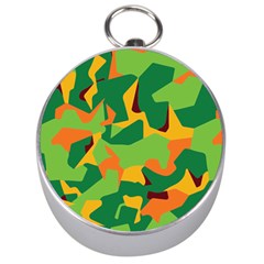 Initial Camouflage Green Orange Yellow Silver Compasses by Mariart