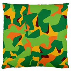 Initial Camouflage Green Orange Yellow Standard Flano Cushion Case (two Sides) by Mariart