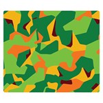 Initial Camouflage Green Orange Yellow Double Sided Flano Blanket (Small)  50 x40  Blanket Front