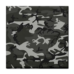 Initial Camouflage Grey Tile Coasters by Mariart