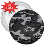 Initial Camouflage Grey 3  Buttons (10 pack)  Front