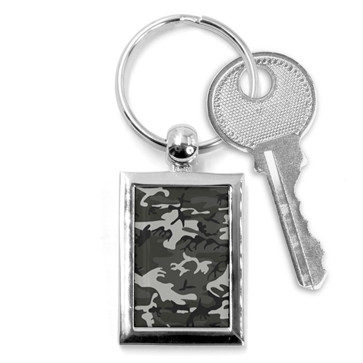 Initial Camouflage Grey Key Chains (Rectangle) 