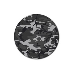 Initial Camouflage Grey Rubber Coaster (round)  by Mariart