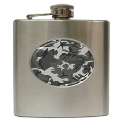 Initial Camouflage Grey Hip Flask (6 Oz) by Mariart