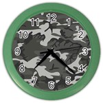 Initial Camouflage Grey Color Wall Clocks Front