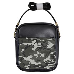 Initial Camouflage Grey Girls Sling Bags by Mariart