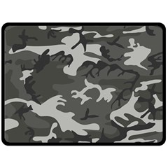 Initial Camouflage Grey Fleece Blanket (large)  by Mariart