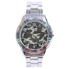 Initial Camouflage Grey Stainless Steel Analogue Watch by Mariart