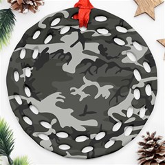 Initial Camouflage Grey Round Filigree Ornament (two Sides) by Mariart