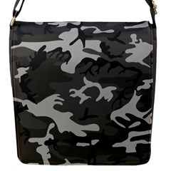 Initial Camouflage Grey Flap Messenger Bag (s) by Mariart