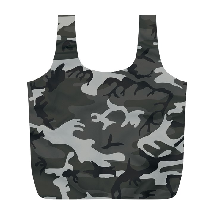 Initial Camouflage Grey Full Print Recycle Bags (L) 