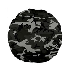 Initial Camouflage Grey Standard 15  Premium Flano Round Cushions by Mariart