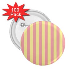 Pink Yellow Stripes Line 2 25  Buttons (100 Pack)  by Mariart