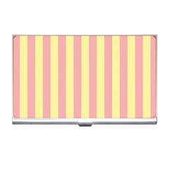 Pink Yellow Stripes Line Business Card Holders by Mariart