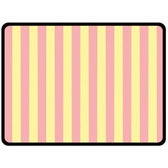 Pink Yellow Stripes Line Fleece Blanket (large)  by Mariart