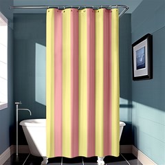 Pink Yellow Stripes Line Shower Curtain 36  X 72  (stall)  by Mariart