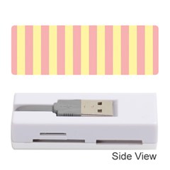 Pink Yellow Stripes Line Memory Card Reader (stick)  by Mariart