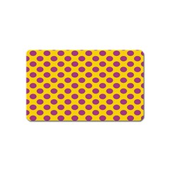 Polka Dot Purple Yellow Magnet (name Card) by Mariart