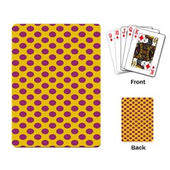 Polka Dot Purple Yellow Playing Card by Mariart