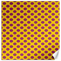 Polka Dot Purple Yellow Canvas 12  X 12   by Mariart