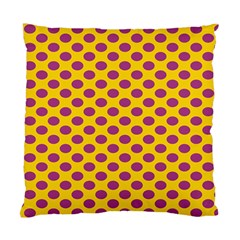 Polka Dot Purple Yellow Standard Cushion Case (two Sides) by Mariart