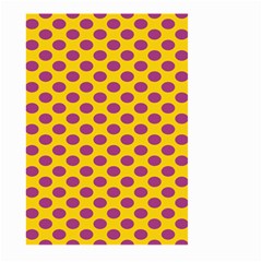 Polka Dot Purple Yellow Large Garden Flag (two Sides) by Mariart