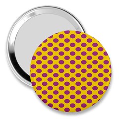 Polka Dot Purple Yellow 3  Handbag Mirrors by Mariart