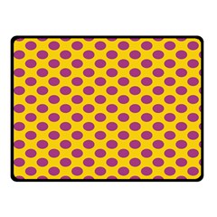 Polka Dot Purple Yellow Double Sided Fleece Blanket (small)  by Mariart