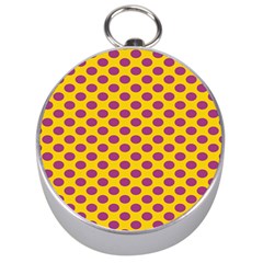 Polka Dot Purple Yellow Silver Compasses by Mariart