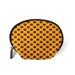 Polka Dot Purple Yellow Accessory Pouches (Small)  Back