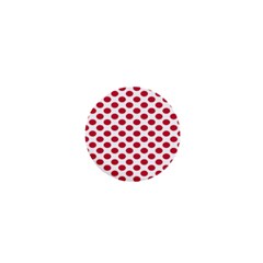 Polka Dot Red White 1  Mini Buttons by Mariart