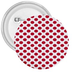 Polka Dot Red White 3  Buttons