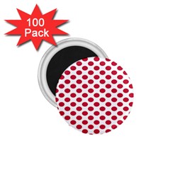 Polka Dot Red White 1 75  Magnets (100 Pack)  by Mariart