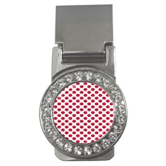 Polka Dot Red White Money Clips (cz) 