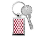 Polka Dot Red White Key Chains (Rectangle)  Front