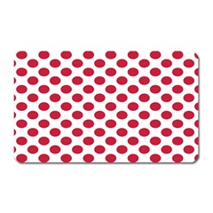 Polka Dot Red White Magnet (rectangular) by Mariart