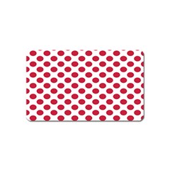 Polka Dot Red White Magnet (name Card) by Mariart