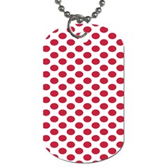 Polka Dot Red White Dog Tag (one Side) by Mariart