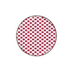 Polka Dot Red White Hat Clip Ball Marker (4 Pack) by Mariart