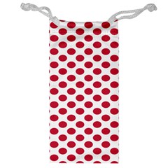 Polka Dot Red White Jewelry Bag by Mariart