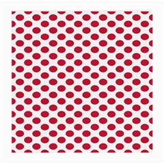 Polka Dot Red White Medium Glasses Cloth (2-side) by Mariart