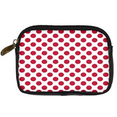 Polka Dot Red White Digital Camera Cases by Mariart