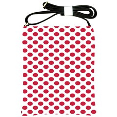 Polka Dot Red White Shoulder Sling Bags by Mariart