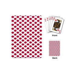 Polka Dot Red White Playing Cards (mini)  by Mariart