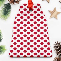 Polka Dot Red White Bell Ornament (two Sides) by Mariart