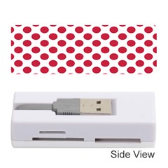 Polka Dot Red White Memory Card Reader (stick)  by Mariart