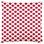 Polka Dot Red White Large Cushion Case (Two Sides) Back